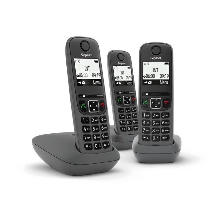 TELEFONO CORDLESS GIGASET AS490 TRIO NERO (L36852-H2810-K143)
