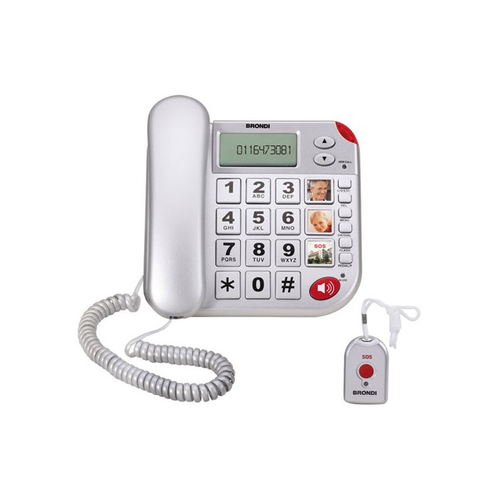 TELEFONO FISSO SUPER BRAVO PLUS CON TELECOMANDO PER CHIAMATE DI SOCCORSO