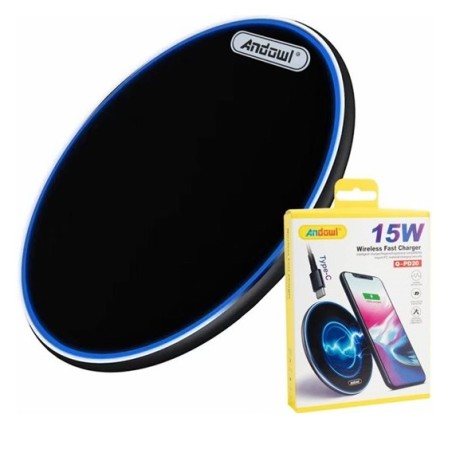 CARICATORE BATTERIA Q-PD20 15W WIRELESS FAST CHARGER NERO