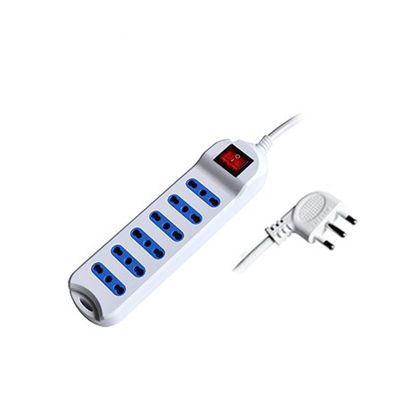 MULTIPRESA 6 POSTI BIPASSO SPINA 16A + INTERR. (PEM2716-W)