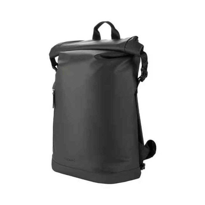 BORSA ZAINO ROLLO PER NOTEBOOK 15,6" E MACBOOK PRO 16" - IN TESSUTO RICICLATO RESINATO TASCA INTERNA E TASCA ESTERNA NERA (BKROL