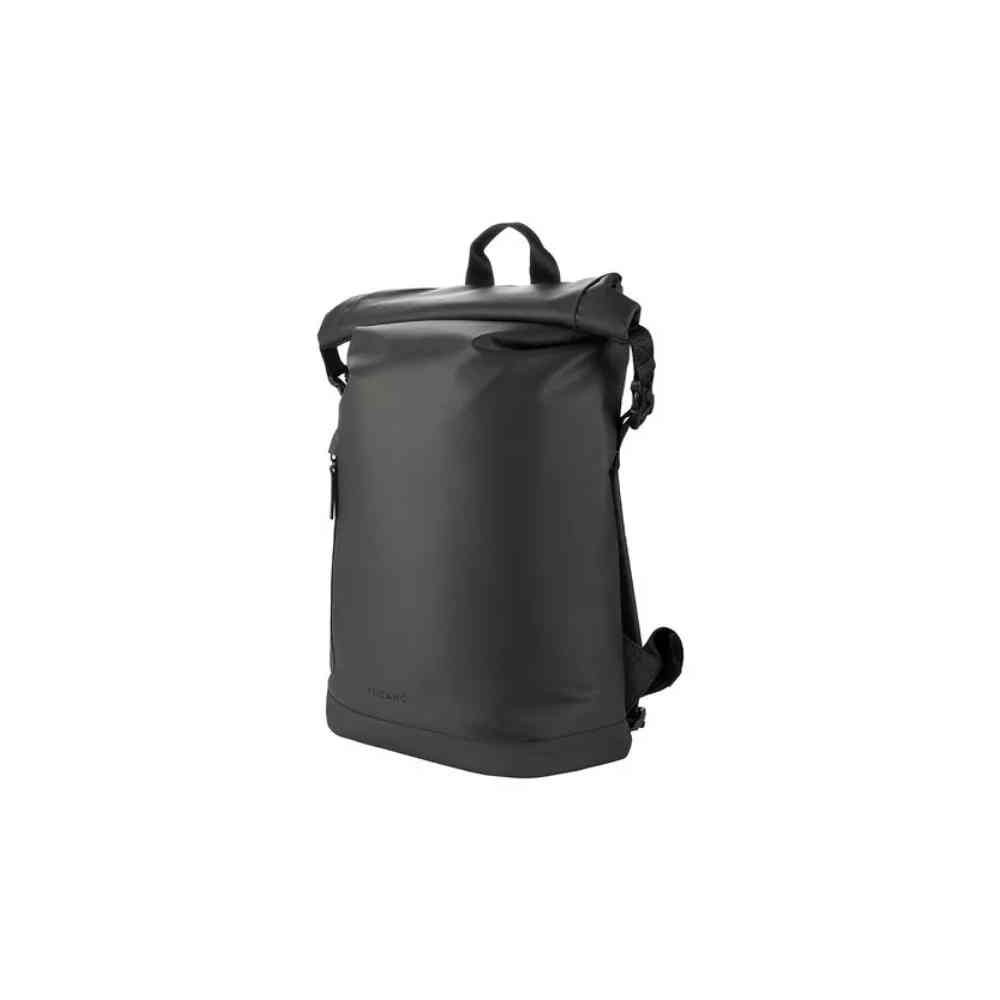 BORSA ZAINO ROLLO PER NOTEBOOK 15,6" E MACBOOK PRO 16" - IN TESSUTO RICICLATO RESINATO TASCA INTERNA E TASCA ESTERNA NERA (BKROL