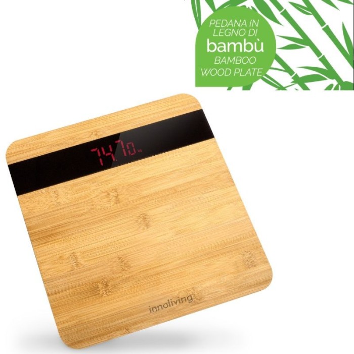 BILANCIA DIGITALE PESAPERSONA IN BAMBU' DIGIT ROSSA (INN-151)