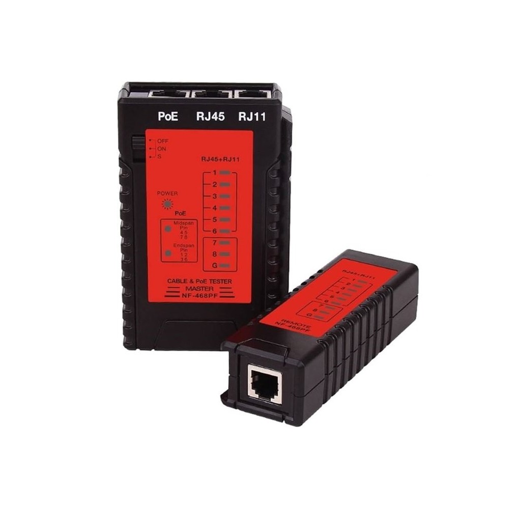 TESTER DI RETE NF-468 NETWORK/TELEPHONE CAVI RJ45/RJ11 UTP
