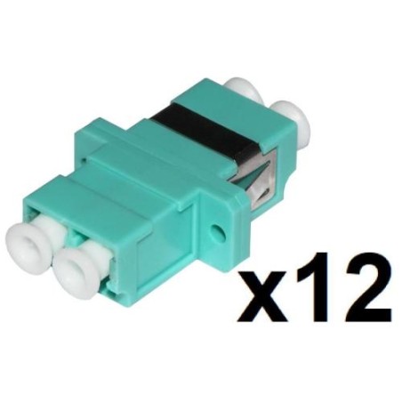 CONFEZIONE 12 ADATTATORI FIBRA OTTICA LC/LC MULTIMODE DUPLEX OM3 (LKLCD312)