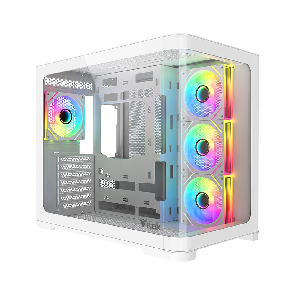 CASE GAMING DARK CAVE CURVED ITGCADCCW - NO ALIMENTATORE - DESIGN CURVO - BIANCO