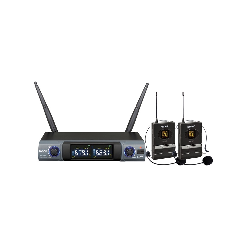 RADIOMICROFONO DOPPIO UHF AD ARCHETTO (SET 8302LAV)
