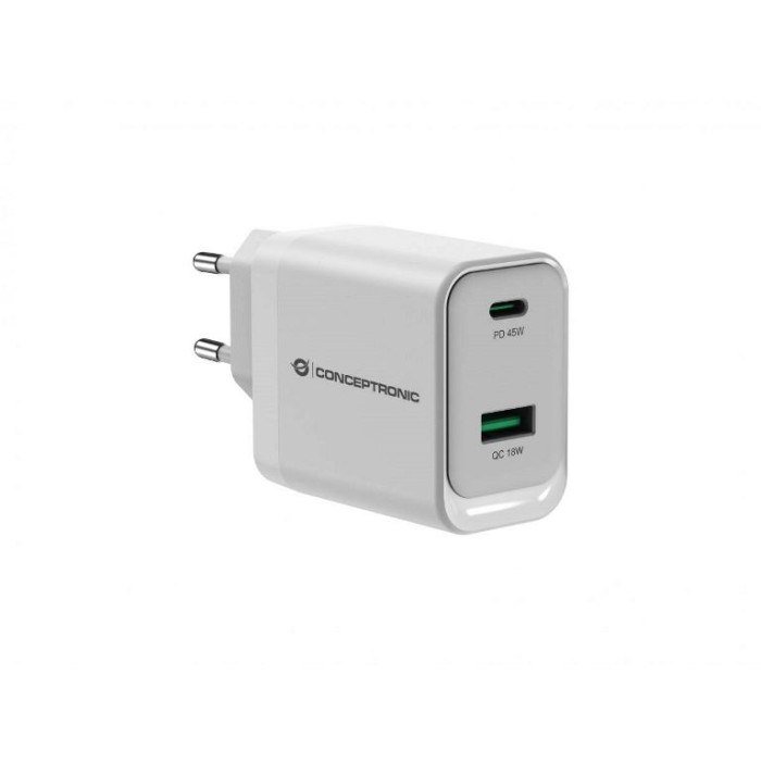 CARICABATTERIE 45W - PORTA USB-A/C FAST CHARGE (ALTHEA20W45)