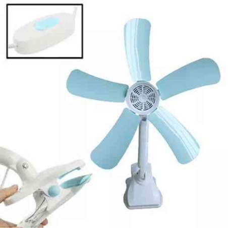 MINI VENTILATORE A PINZA NIVA TECH 620MM - DOPPIO SNODO - 5 PALE