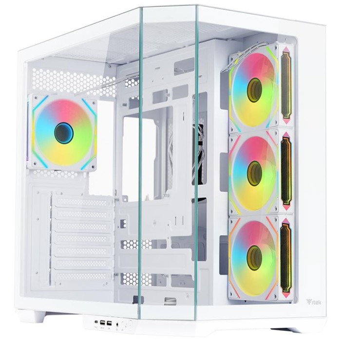 CASE GAMING DARK CAVE AKU - NO ALIMENTATORE - ARGB FAN - BIANCO (ITGCADCAKW)