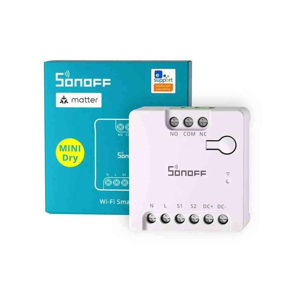 SWITCH MINI-D INTERRUTTORE RELE CONTATTO PULITO - SMART WIFI - COMPATIBILE MATTER