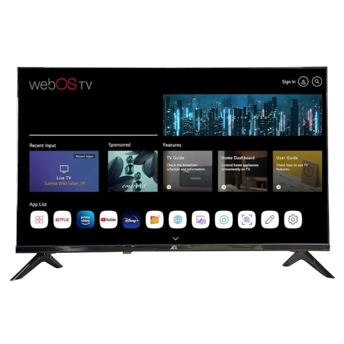 TV LED 43" JCL43WEBOS4K 4K ULTRA HD SMART TV WIFI DVB-T2 WEBOS