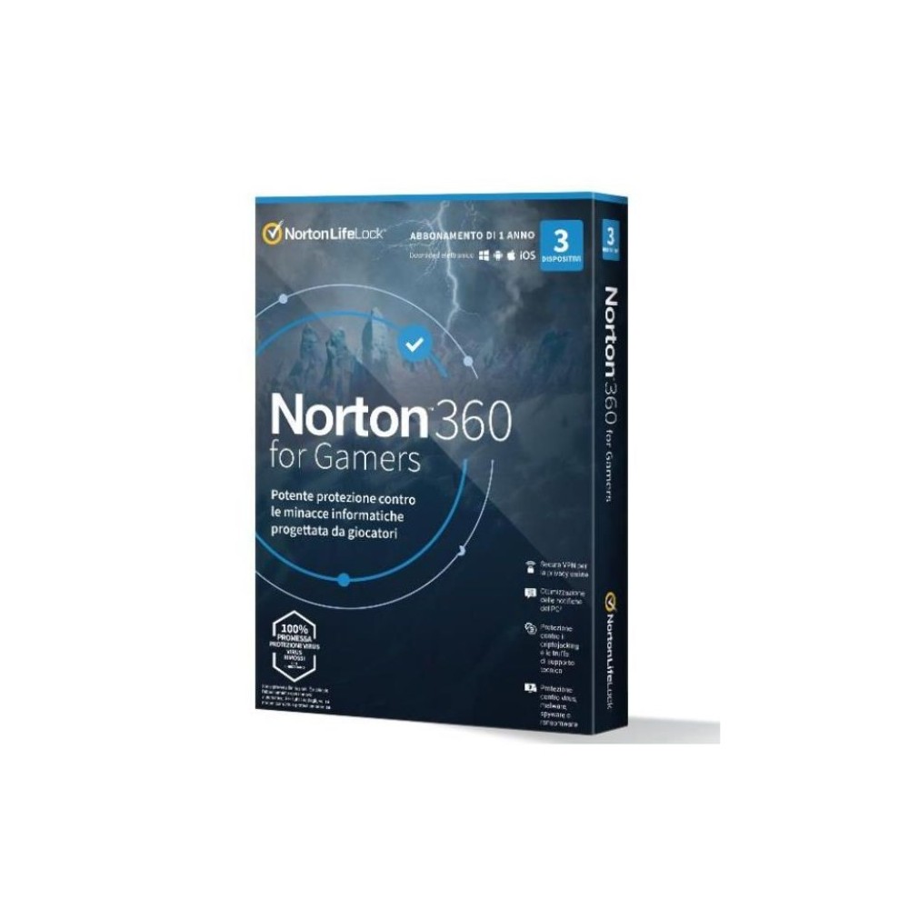 SOFTWARE ANTIVIRUS INTERNET SECURITY BOX 360 FOR GAMERS - 3 DISPOSITIVI 50GB (21429372)