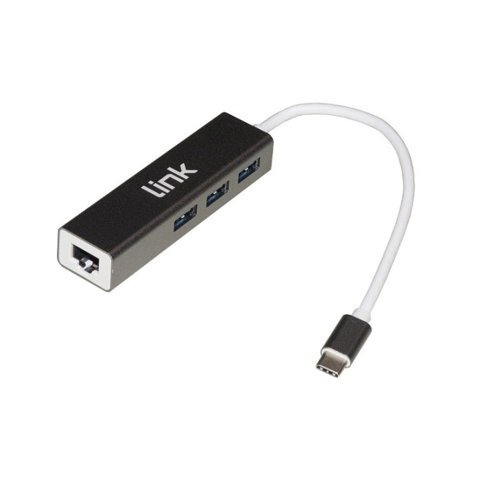 HUB 3 PORTE USB TYPE-C USB 3.0 + GIGABIT (LKHUB303)