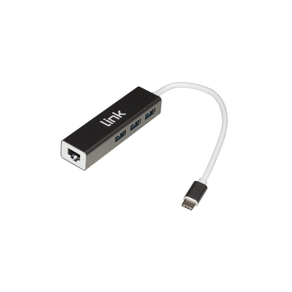 HUB 3 PORTE USB TYPE-C USB 3.0 + GIGABIT (LKHUB303)