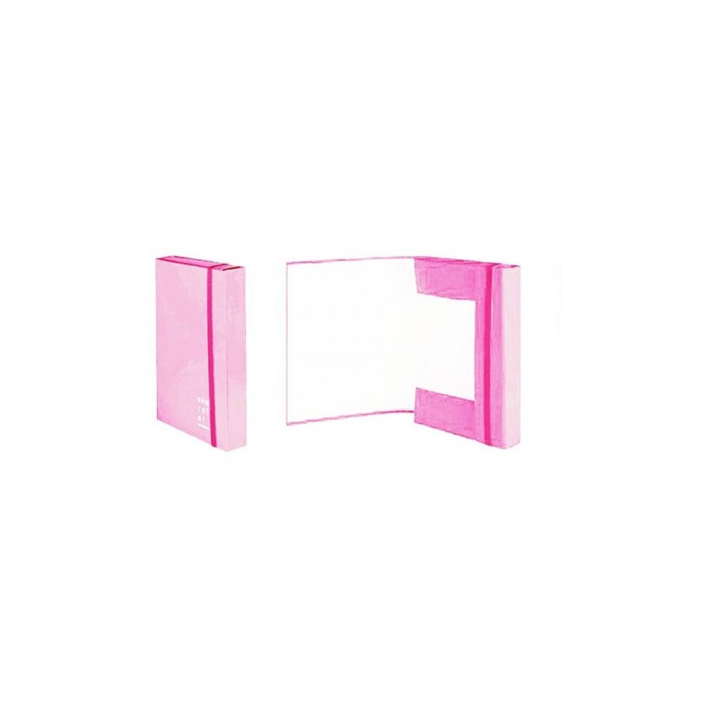 CARTELLA CON ELASTICO 3 LEMBI DORSO ROSA 3CM