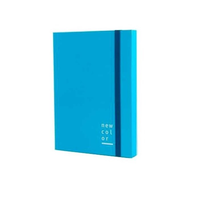 CARTELLA CON ELASTICO 3 LEMBI DORSO CELESTE 3CM