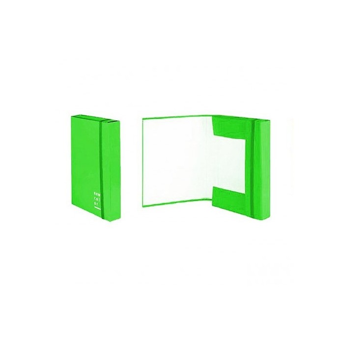 CARTELLA CON ELASTICO 3 LEMBI DORSO VERDE 3CM