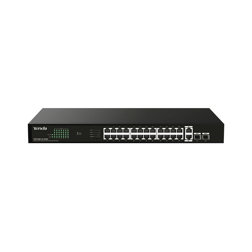 SWITCH RETE 28 PORTE 10/100/1000 - 24 PORTE POE (TEG1128P-24-250W)