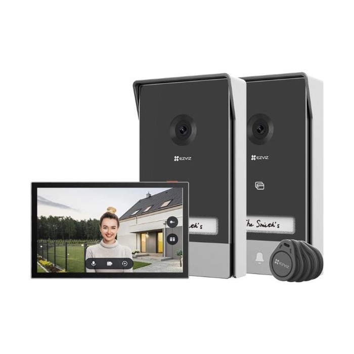 VIDEOCITOFONO SMART HP7 2-ENTRY KIT - 2K SCHERMO TOUCH 7" - CONTROLLO REMOTO - RILEVAMENTO MOVIMENTO - AUDIO BIDIREZIONALE - (EZ