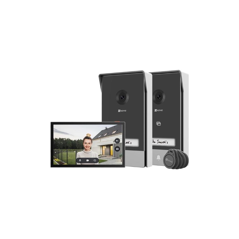 VIDEOCITOFONO SMART HP7 2-ENTRY KIT - 2K SCHERMO TOUCH 7" - CONTROLLO REMOTO - RILEVAMENTO MOVIMENTO - AUDIO BIDIREZIONALE - (EZ