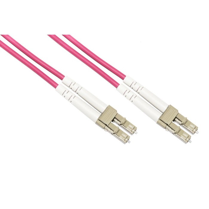 CAVO FIBRA OTTICA LC A LC MULTIMODE DUPLEX OM4 50/125 MT.1 (LKLCLC4501)