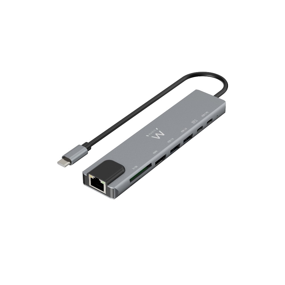 USB-C A DOCK MULTIPORTA 8IN1 - HDMI 4K - 87W - 1X USB-C PD - LAN - CARDREADER (EW1146)