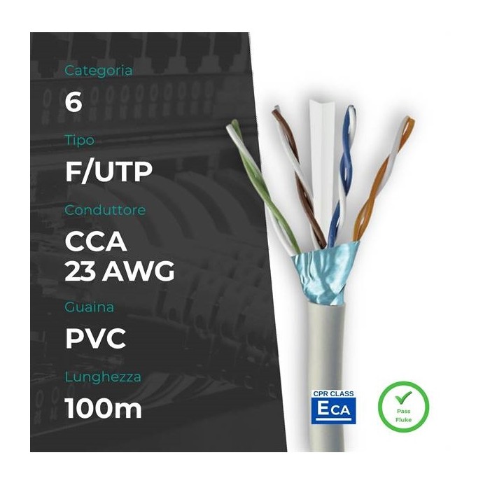 MATASSA CAVO DI RETE 100 MT F/UTP CAT.6 (CM-C6FCC23P100GF)