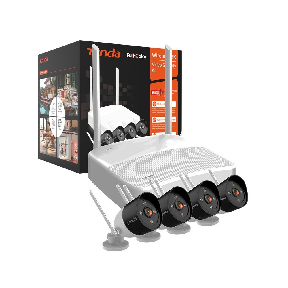 KIT SISTEMA DI SORVEGLIANZA DI SICUREZZA VIDEO HD WIRELESS A 4 CANALI VIDEOCAMERE (K4W-3TC)