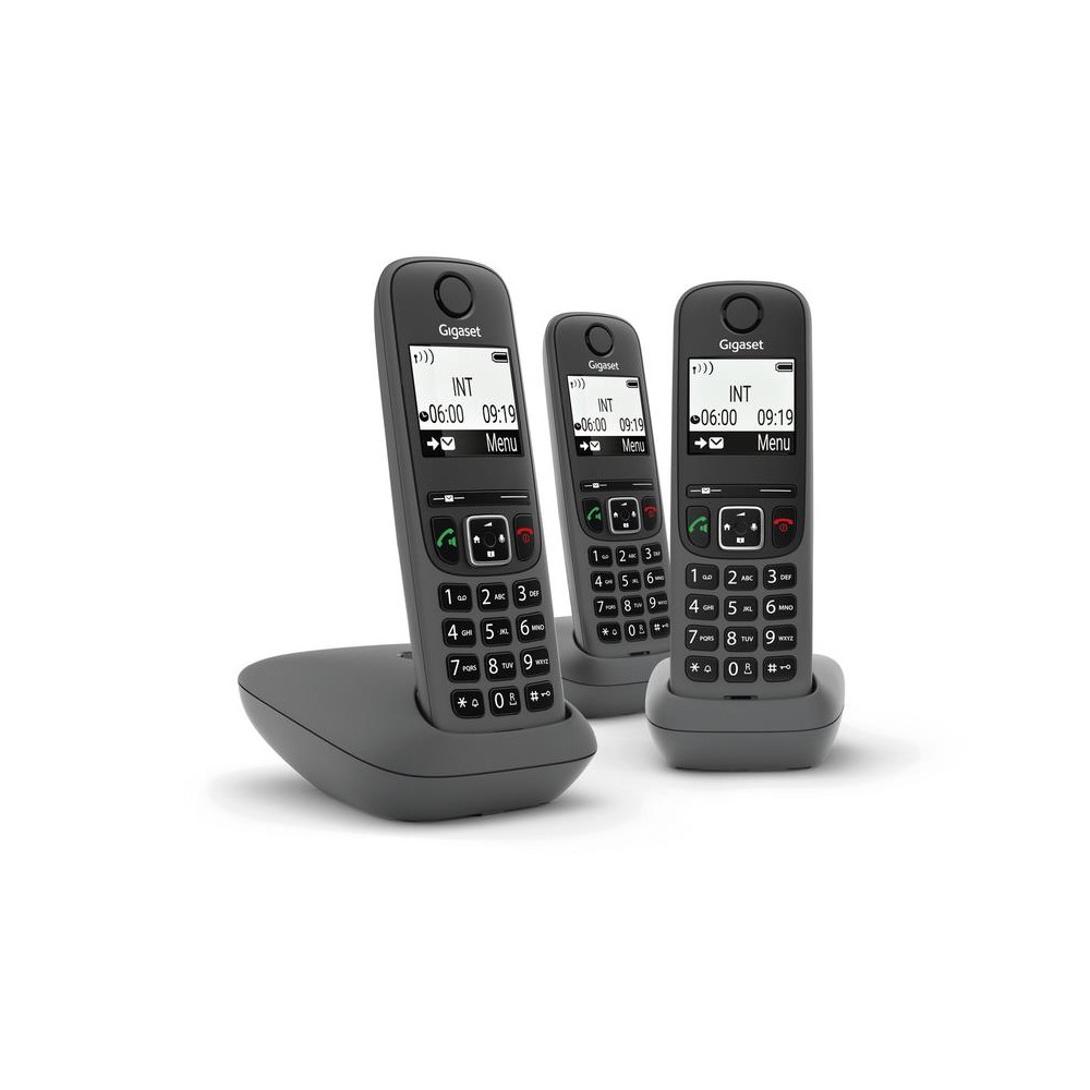 TELEFONO CORDLESS GIGASET AS490 TRIO NERO (L36852-H2810-K143)