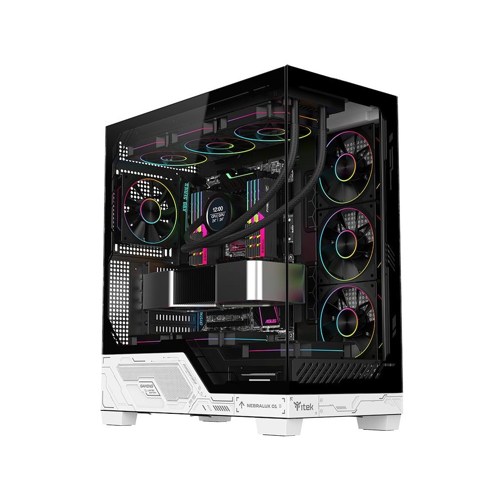 CASE GAMING TOWER NEBRALUX 01 - NO ALIMENTATORE - ARGB FAN - NERO/BIANCO (ITGCANL01)