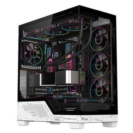 CASE GAMING TOWER NEBRALUX 01 - NO ALIMENTATORE - ARGB FAN - NERO/BIANCO (ITGCANL01)