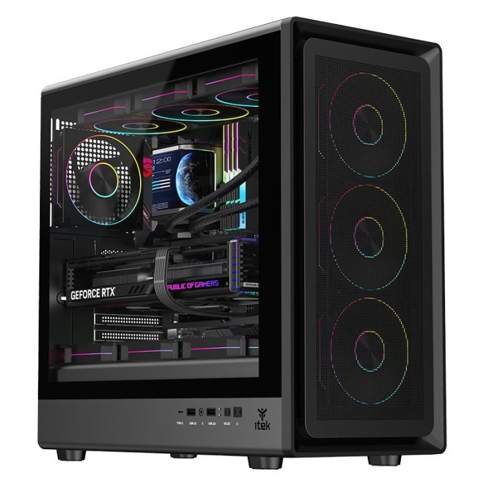 CASE GAMING TOWER MESHCORE 36B - NO ALIMENTATORE - ARGB FAN - NERO (ITGCAMC36B)