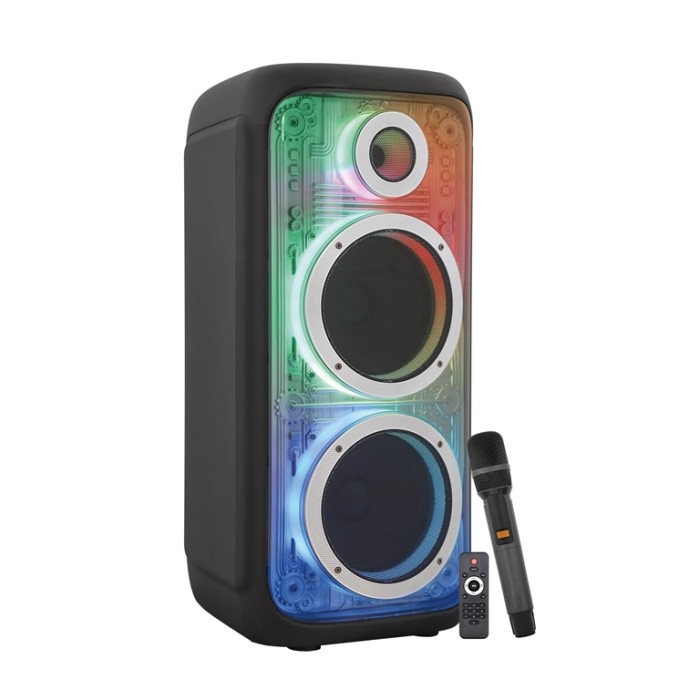 CASSA AUDIO DIFFUSORE AMPLIFICATO TECHNO BT CON RADIOMICROFONO - WOOFER 10"