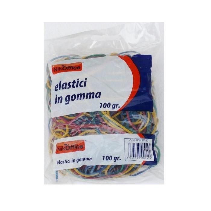 ELASTICI IN GOMMA ASSORTITI - 100 GRAMMI - MISTI (06NIK033)